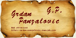 Grdan Panzalović vizit kartica